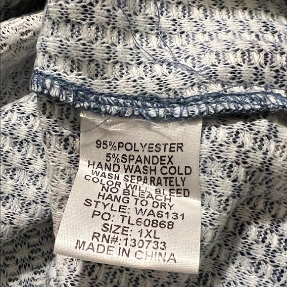 Umgee 1x Blue and Black Animal Print Long Sleeve Babydoll Dress NWT - Picture 5 of 5